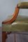 English Green Leather Armchair & Ottoman, Set of 2 11