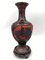 Vaso della metà del XX secolo laccato Cinabro in ottone rosso e nero, Cina, Immagine 4