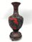 Vaso della metà del XX secolo laccato Cinabro in ottone rosso e nero, Cina, Immagine 3
