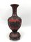 Vaso della metà del XX secolo laccato Cinabro in ottone rosso e nero, Cina, Immagine 1