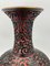 Vaso della metà del XX secolo laccato Cinabro in ottone rosso e nero, Cina, Immagine 9