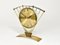Horloge Mid-Century Atlanta Sunburst en Laiton, 1950s 4