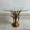 Table Basse Ronde Wheatsheaf en Laiton et Verre 5