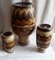 Vintage German Ceramic Vases with Beige-Brown Course Glaze from Scheurich, 1970s, Set of 3 4