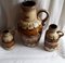 Vintage German Ceramic Vases with Beige-Brown Course Glaze from Scheurich, 1970s, Set of 3 2