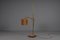 Lampada da terra in legno, ottone e tessuto di Rudolf Dörfler, anni '60, Immagine 6