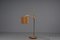 Lámpara de pie de madera, latón y tela de Rudolf Dörfler, años 60, Imagen 4