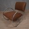 Mid-Century Chromed Metal and Leather Armchair, 1980s, Set of 2 2