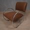 Mid-Century Chromed Metal and Leather Armchair, 1980s, Set of 2, Image 2