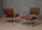 Mid-Century Chromed Metal and Leather Armchair, 1980s, Set of 2, Image 4