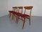 Mid-Century Walnut Dining Chairs, 1960s, Set of 4, Image 4