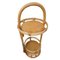 Vintage Rattan Beistelltisch mit Rollen 3