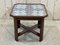 Art Deco Coffee Table in Mahogany with Fabric-Covered Glass Top, 1930s 1