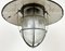 Lampe à Suspension Industrielle Cage en Émail Vert et Fonte, 1960s 5