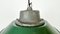 Lámpara colgante jaula industrial de esmalte verde y hierro fundido, años 60, Imagen 3