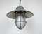 Industrial Cage Pendant Light in Green Enamel and Cast Iron, 1960s, Image 9