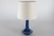 Danish Sculptural UFO Shaped Table Lamp in Blue Glaze from Søholm, 1960s 2