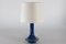 Danish Sculptural UFO Shaped Table Lamp in Blue Glaze from Søholm, 1960s 3
