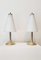 Vintage Tischlampen aus Gold & Milchglas von Lakro, 1980er, 2er Set 1