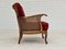 Skandinavischer Sessel aus kirschrotem Velours, 1930er 19