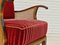 Scandinavian Armchair in Cherry Red Velour, 1930s 5