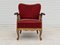 Skandinavischer Sessel aus kirschrotem Velours, 1930er 21