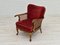 Scandinavian Armchair in Cherry Red Velour, 1930s 11