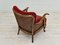 Scandinavian Armchair in Cherry Red Velour, 1930s 18