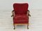 Scandinavian Armchair in Cherry Red Velour, 1930s, Image 20