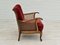 Skandinavischer Sessel aus kirschrotem Velours, 1930er 16