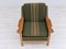 Dänischer Sessel aus Grüner Wolle & Eichenholz, 1970er 15