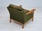 Danish Lounge Chair in Green Wool and Oak Wood, 1970s 14