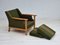 Danish Lounge Chair in Green Wool and Oak Wood, 1970s 6