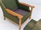 Danish Lounge Chair in Green Wool and Oak Wood, 1970s 4