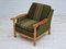 Dänischer Sessel aus Grüner Wolle & Eichenholz, 1970er 5