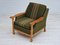 Danish Lounge Chair in Green Wool and Oak Wood, 1970s 5