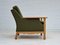 Dänischer Sessel aus Grüner Wolle & Eichenholz, 1970er 17