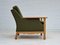 Danish Lounge Chair in Green Wool and Oak Wood, 1970s 17