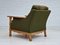 Dänischer Sessel aus Grüner Wolle & Eichenholz, 1970er 13