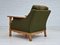 Danish Lounge Chair in Green Wool and Oak Wood, 1970s 13