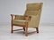 Vintage Danish Highback Armchair in Fabric and Oak, 1960s 10