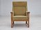 Vintage Danish Highback Armchair in Fabric and Oak, 1960s 15