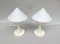 Petites Lampes de Bureau Space Age Beige et Blanche, 1970s, Set de 2 3