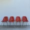 DSX Orange Chairs Set by Charles and Ray Eames for Herman Miller, 1960s, Set of 4 5