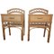 Vintage Nachttisch aus Rattan, 2er Set 1