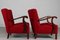 Art Deco Easy Chairs in Dark Stained Beech with Red Wool by Viggo Boesen for Fritz Hansen, 1930s, Set of 2, Image 8