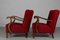 Art Deco Easy Chairs in Dark Stained Beech with Red Wool by Viggo Boesen for Fritz Hansen, 1930s, Set of 2 6