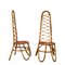 Italienische Stühle mit hoher Rückenlehne aus Rattan & Bambus von Bonacina, 1960er, 2er Set 4
