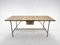 Vintage Industrial Iron and Wood Table with Drawer, 1950s 2