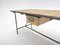 Vintage Industrial Iron and Wood Table with Drawer, 1950s 5